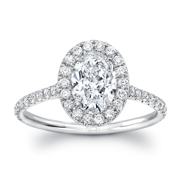Uneek Timeless Collection Halo Oval Engagement Ring