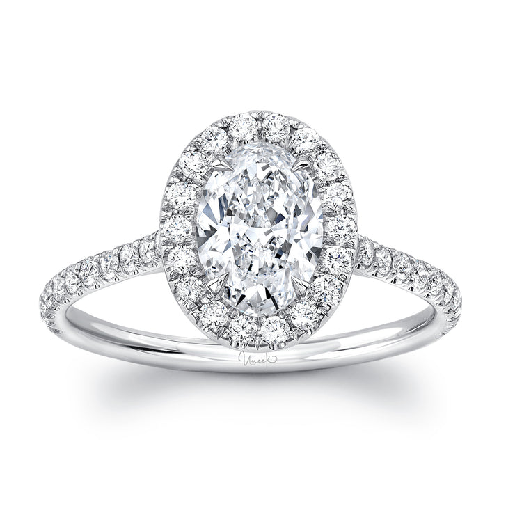 Uneek Timeless Collection Halo Oval Engagement Ring