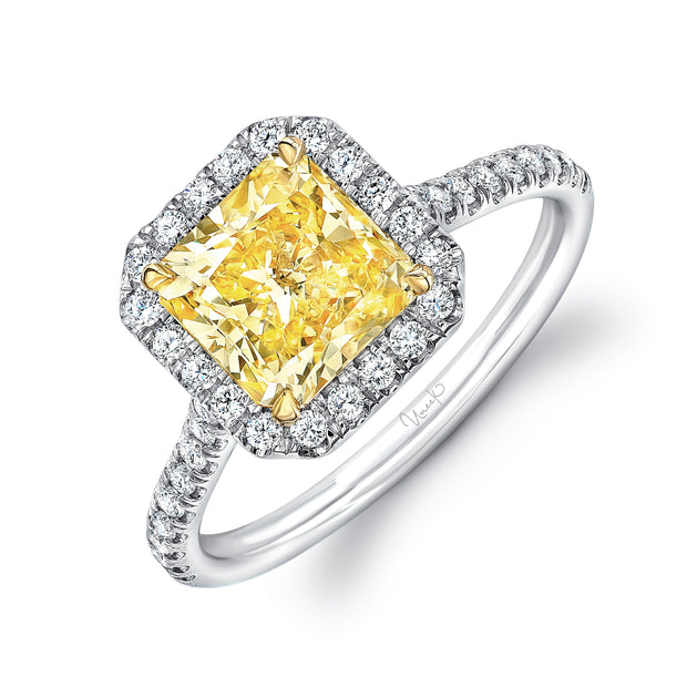 Uneek Natureal Collection Halo Radiant Engagement Ring
