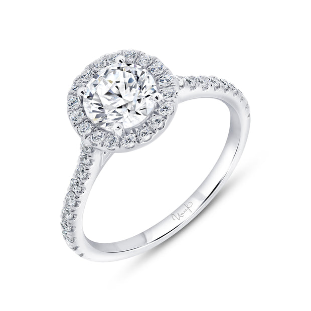 Uneek Timeless Collection Single-Halo Round Engagement Ring