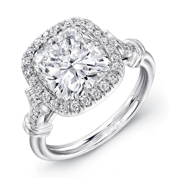 Uneek Signature Collection Halo Cushion Diamond Engagement Ring