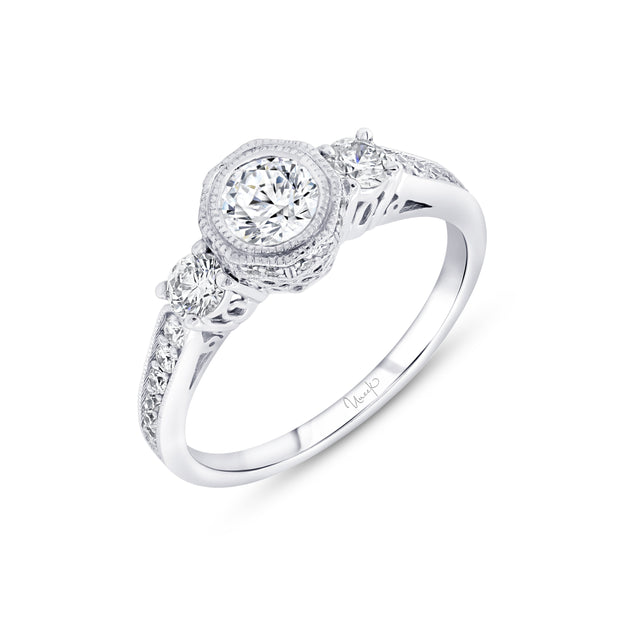 Uneek Natureal Collection Round Engagement Ring