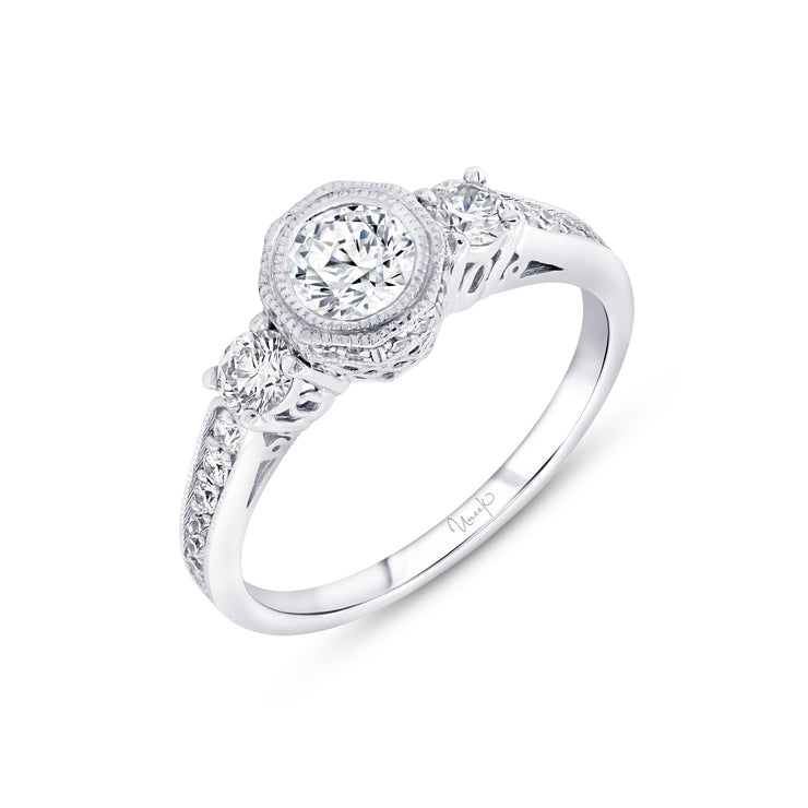 Uneek Natureal Collection Round Engagement Ring