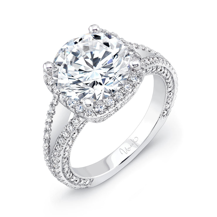 Uneek Signature Collection Halo Round Engagement Ring