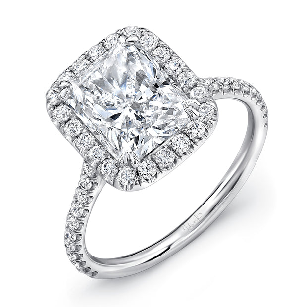 Uneek Timeless Collection Halo Cushion Cut Engagement Ring