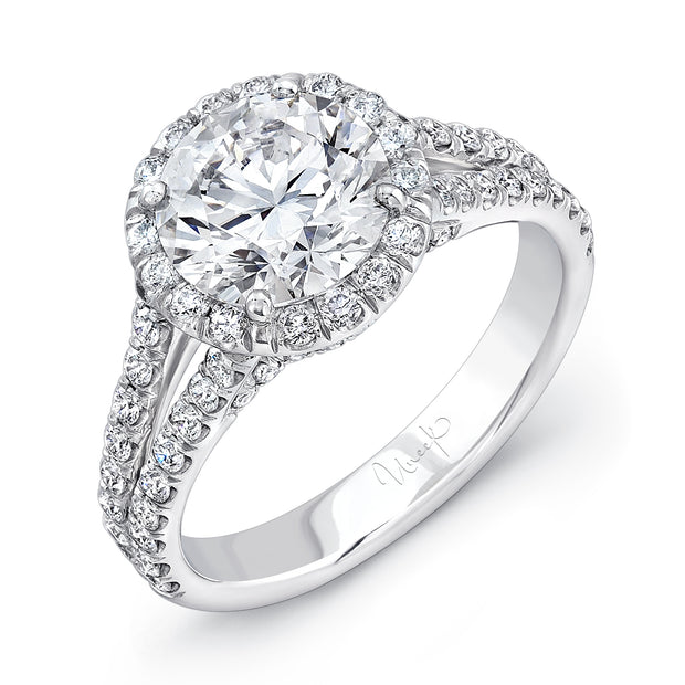 Uneek Signature Collection Halo Round Diamond Engagement Ring
