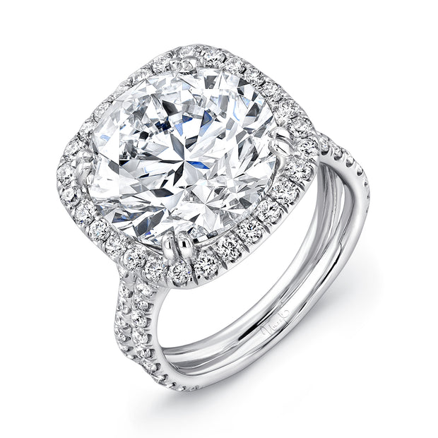 Uneek Signature Collection Halo Round Diamond Engagement Ring