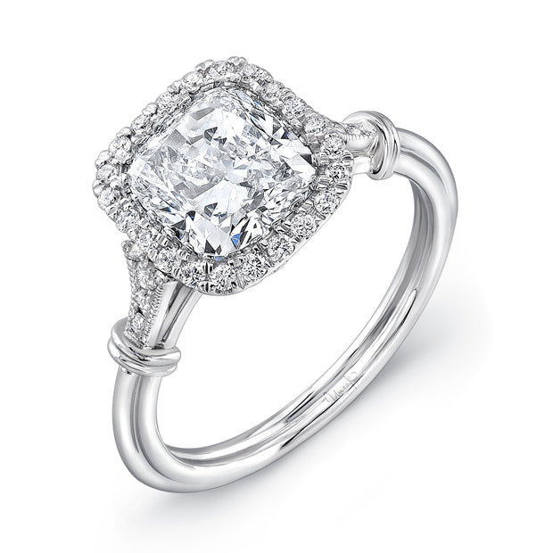 Uneek Signature Collection Halo Cushion Engagement Ring