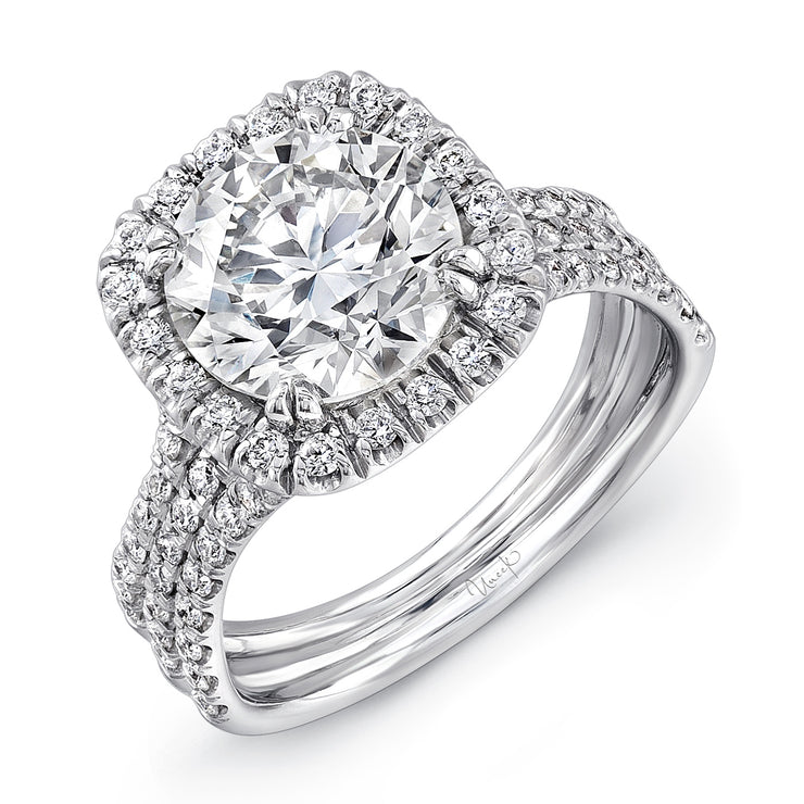 Uneek Silhouette Collection Halo Engagement Ring