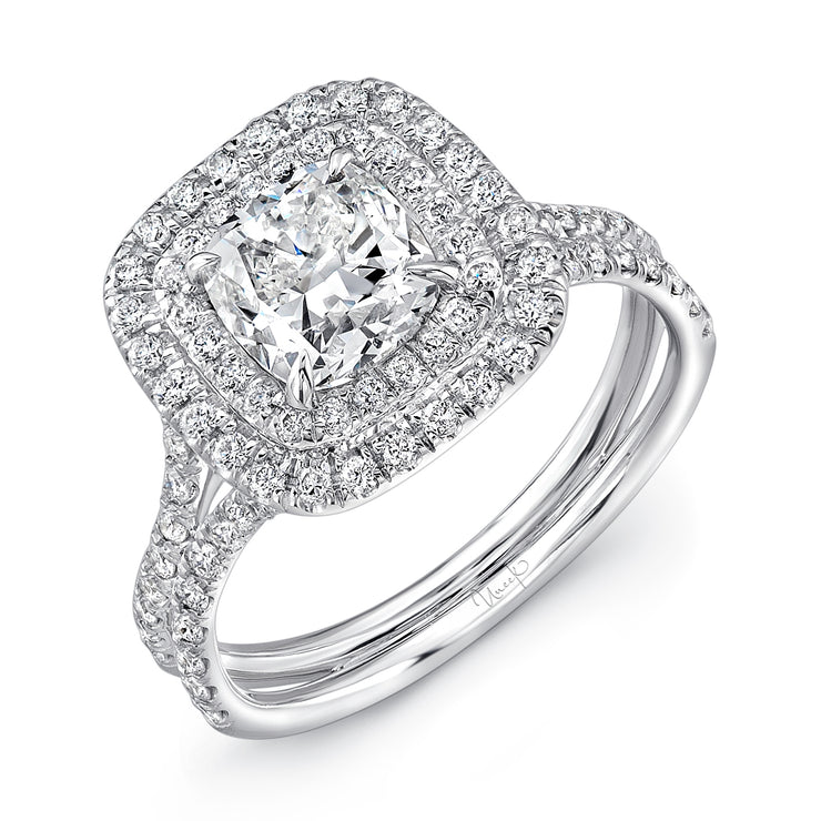 Uneek Silhouette Collection Double-Halo Engagement Ring