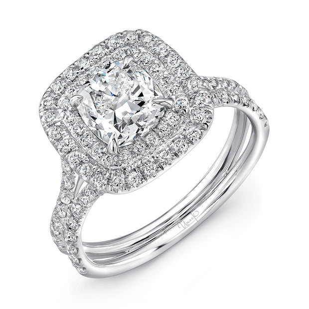 Uneek Silhouette Collection Double-Halo Engagement Ring