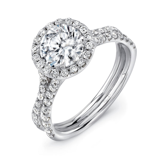 Uneek Silhouette Collection Halo Round Engagement Ring