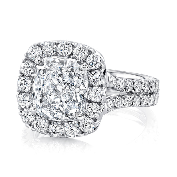 Uneek Signature Collection Halo Cushion Diamond Engagement Ring