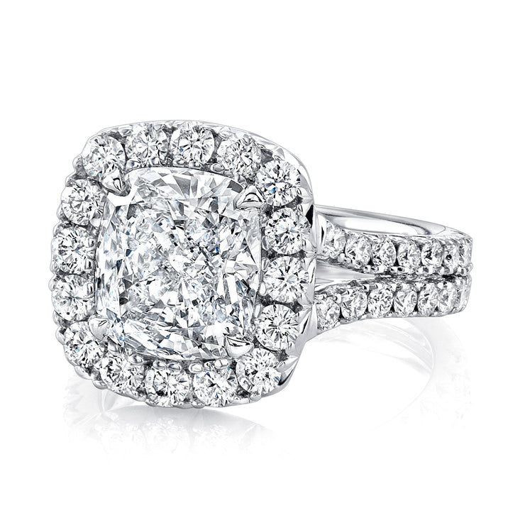 Uneek Signature Collection Halo Cushion Diamond Engagement Ring