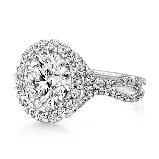 Uneek Signature Collection Halo Round Diamond Engagement Ring