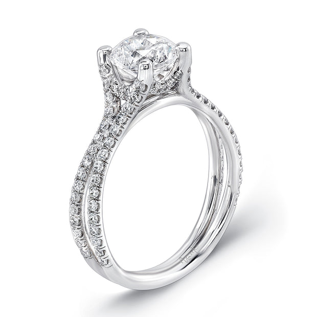 Uneek Silhouette Collection Split Round Engagement Ring