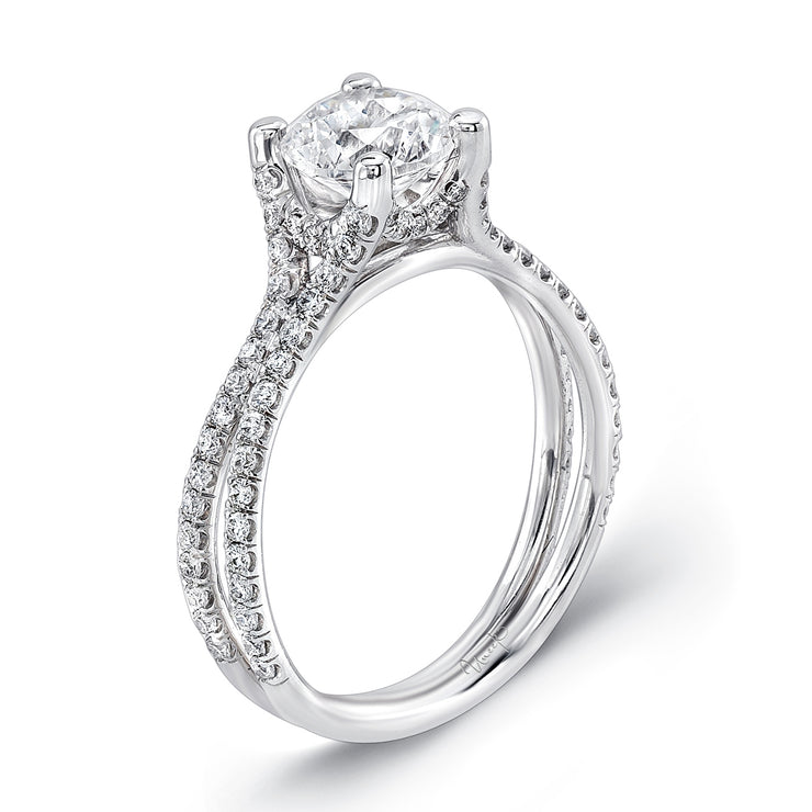 Uneek Silhouette Collection Split Round Engagement Ring