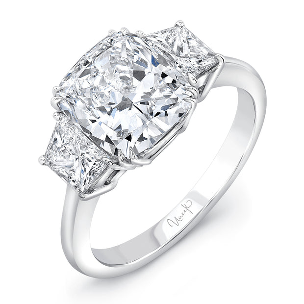 Uneek Signature Collection Three-Stone Cushion Engagement Ring