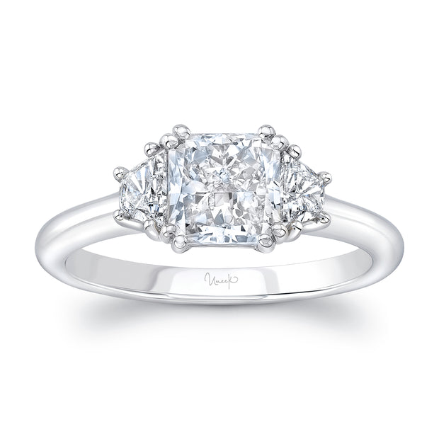 Uneek Signature Collection Three-Stone Radiant Diamond Engagement Ring