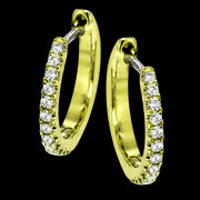 Hoop Earring in 18k Gold with Diamonds