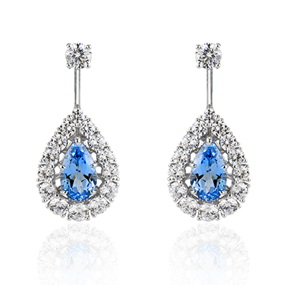 Color Earring in 18k Gold with Diamonds