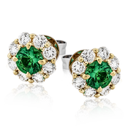 Color Earring in 18k Gold with Diamonds