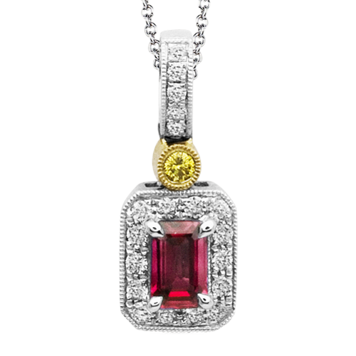 Color Pendant in 18k Gold with Diamonds