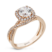 Engagement Ring in 18k Gold with Diamonds