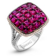 Color Ring in 18k Gold with Diamonds