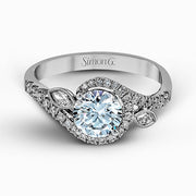 Engagement Ring in 18k Gold with Diamonds