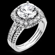 Engagement Ring in 18k Gold with Diamonds