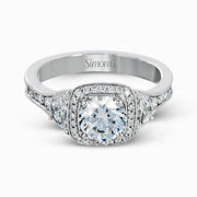 Engagement Ring in 18k Gold with Diamonds