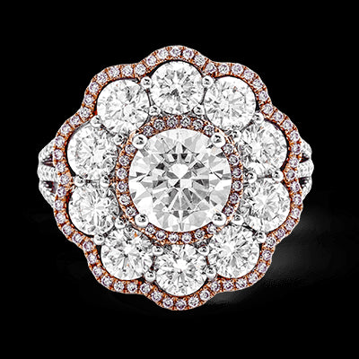 Engagement Ring in 18k Gold with Diamonds