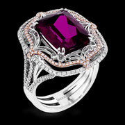 Color Ring in 18k Gold with Diamonds