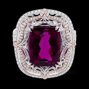 Color Ring in 18k Gold with Diamonds