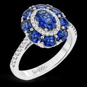 Color Ring in 18k Gold with Diamonds