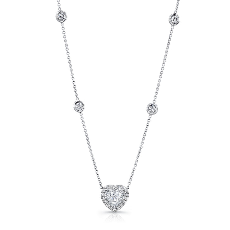 Uneek Sweet-Pea Collection Heart Heart Shaped Diamond Necklace