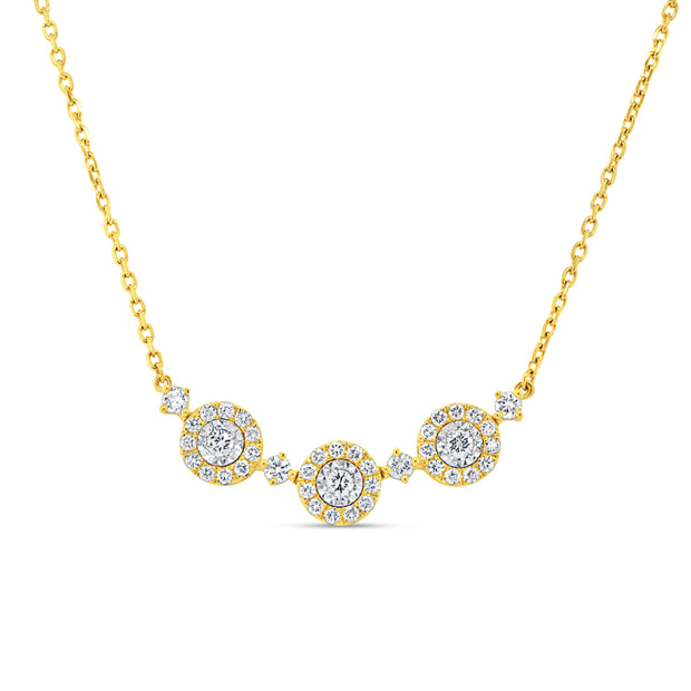 Uneek Bouquet Collection Three-Stone Necklace