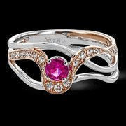 Color Ring in 18k Gold with Diamonds