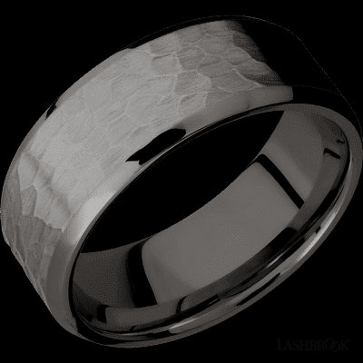 8 mm wide Beveled Tantalum Noir band.