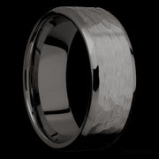 8 mm wide Beveled Tantalum Noir band.