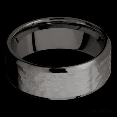 8 mm wide Beveled Tantalum Noir band.
