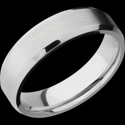 6 mm wide Beveled Platinum band.