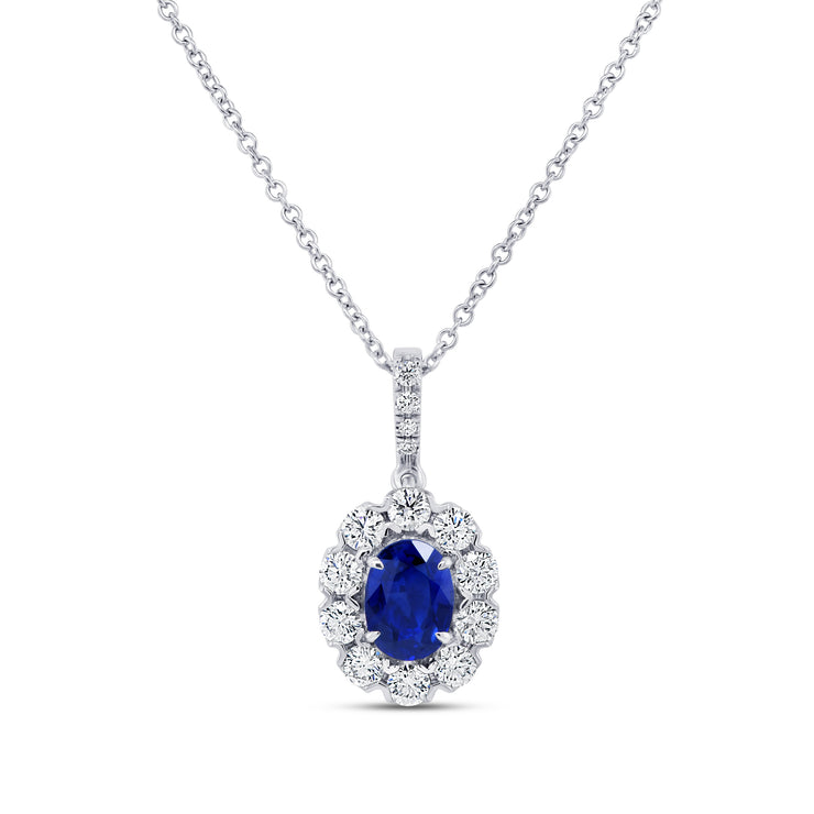 Uneek Precious Collection Oval Shaped Sapphire Drop Pendant