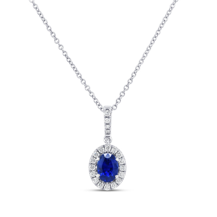 Uneek Precious Collection Oval Shaped Sapphire Drop Pendant