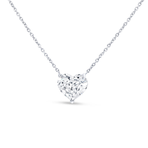 Uneek Signature Collection Heart Heart Shaped Diamond Solitaire Pendant