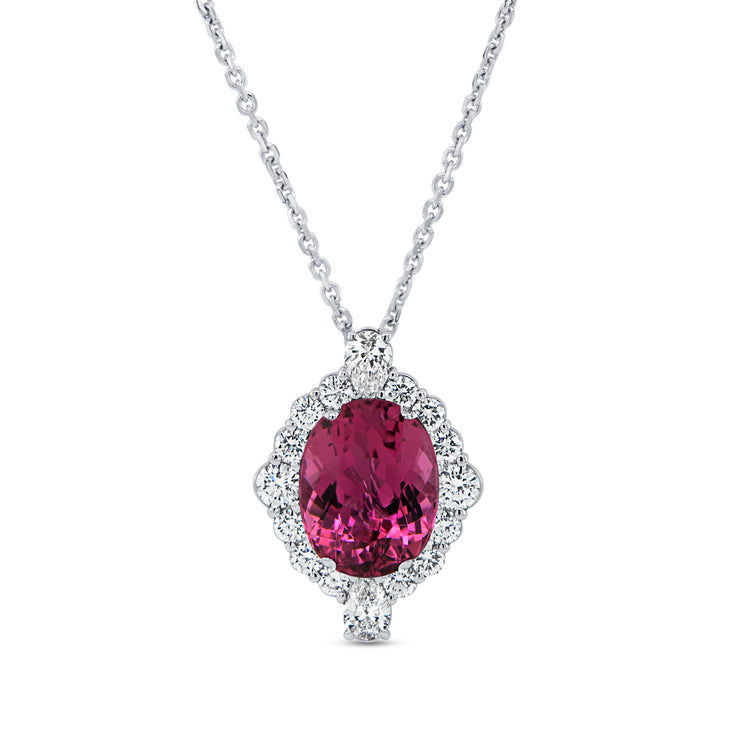 Uneek Precious Collection Rubellite Drop Pendant