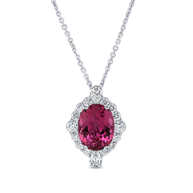 Uneek Precious Collection Rubellite Drop Pendant