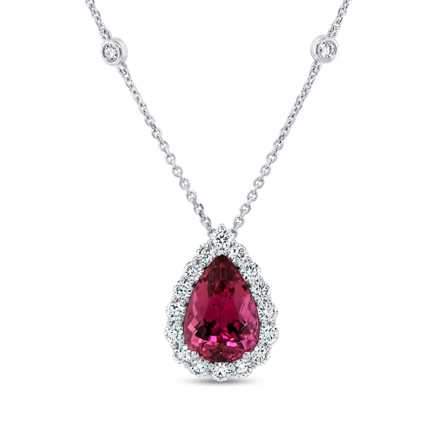 Uneek Precious Collection Rubellite Drop Pendant