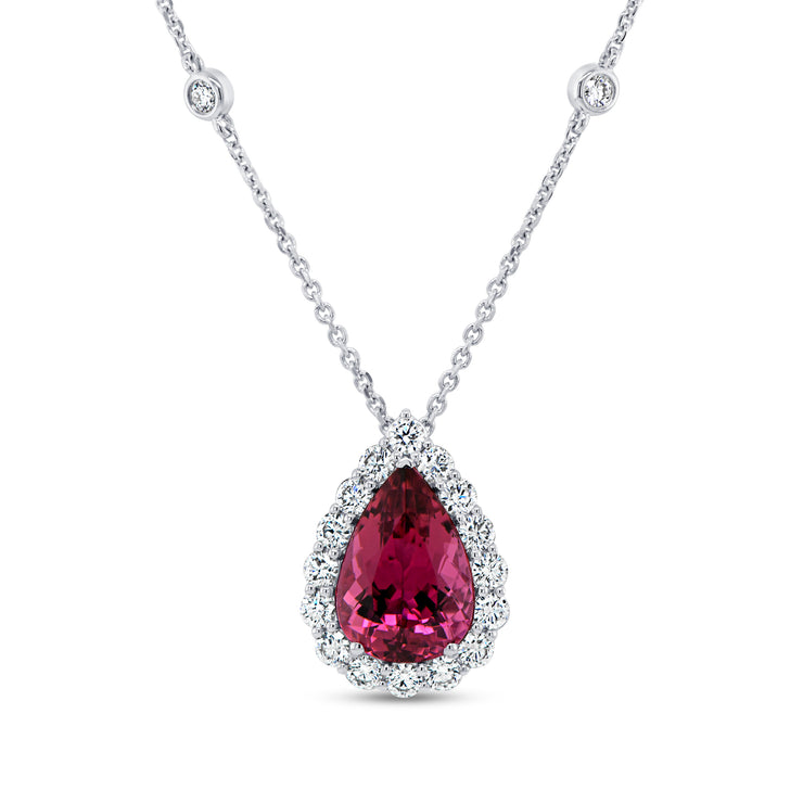 Uneek Precious Collection Rubellite Drop Pendant